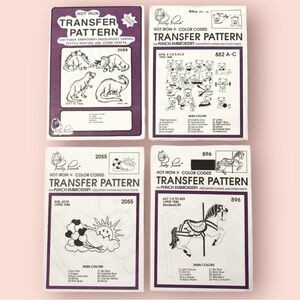 3/$10 Pretty Punch Transfer Patterns Kids Dinosaurs Teddy Bears Horse Embroidery